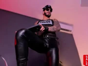 teoferrer — Rub this cock on you [78 tokens left] The law is here, I will control you with my #monstercock   // #leather  #muscle #lovense #roleplay